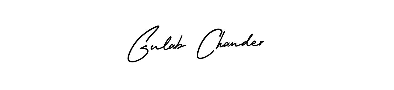 The best way (AmerikaSignatureDemo-Regular) to make a short signature is to pick only two or three words in your name. The name Gulab Chander include a total of six letters. For converting this name. Gulab Chander signature style 3 images and pictures png