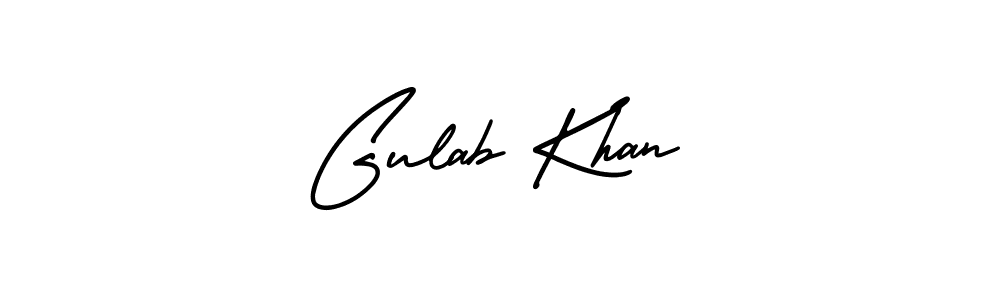 How to Draw Gulab Khan signature style? AmerikaSignatureDemo-Regular is a latest design signature styles for name Gulab Khan. Gulab Khan signature style 3 images and pictures png