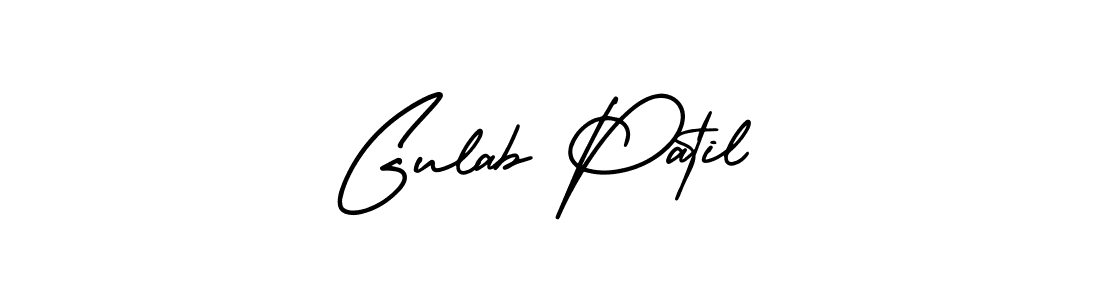 How to make Gulab Patil name signature. Use AmerikaSignatureDemo-Regular style for creating short signs online. This is the latest handwritten sign. Gulab Patil signature style 3 images and pictures png