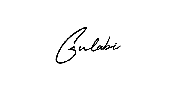 How to make Gulabi signature? AmerikaSignatureDemo-Regular is a professional autograph style. Create handwritten signature for Gulabi name. Gulabi signature style 3 images and pictures png