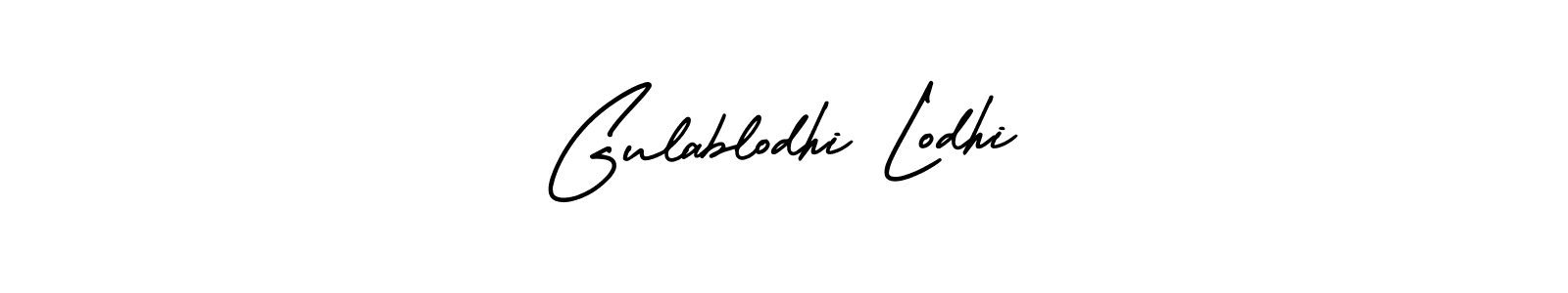 How to make Gulablodhi Lodhi name signature. Use AmerikaSignatureDemo-Regular style for creating short signs online. This is the latest handwritten sign. Gulablodhi Lodhi signature style 3 images and pictures png