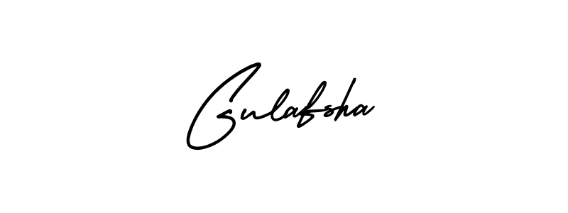 The best way (AmerikaSignatureDemo-Regular) to make a short signature is to pick only two or three words in your name. The name Gulafsha include a total of six letters. For converting this name. Gulafsha signature style 3 images and pictures png