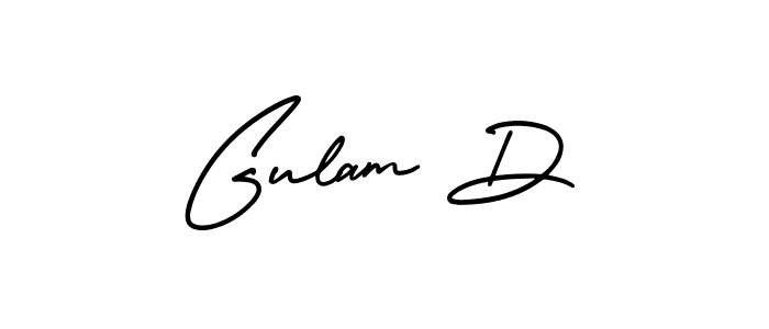 How to make Gulam D name signature. Use AmerikaSignatureDemo-Regular style for creating short signs online. This is the latest handwritten sign. Gulam D signature style 3 images and pictures png