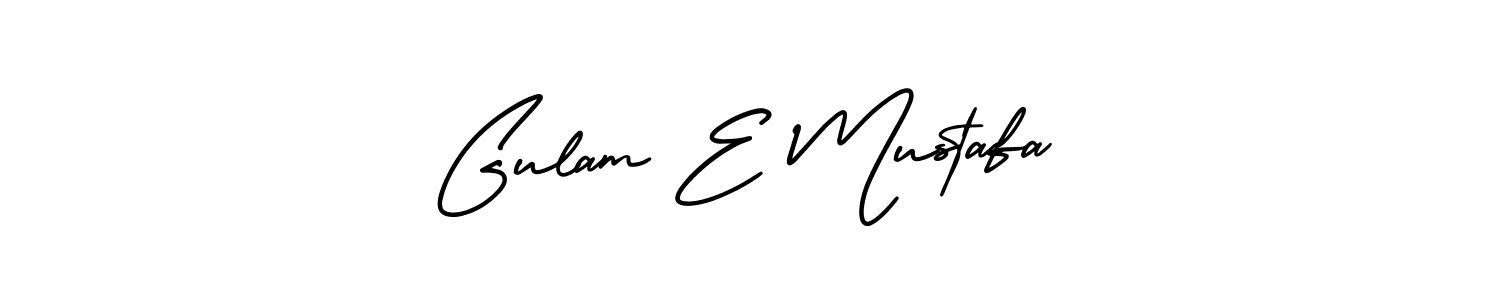 The best way (AmerikaSignatureDemo-Regular) to make a short signature is to pick only two or three words in your name. The name Gulam E Mustafa include a total of six letters. For converting this name. Gulam E Mustafa signature style 3 images and pictures png