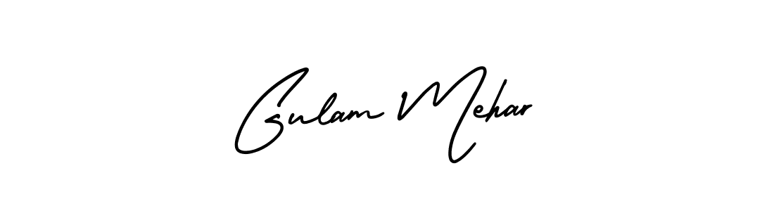 It looks lik you need a new signature style for name Gulam Mehar. Design unique handwritten (AmerikaSignatureDemo-Regular) signature with our free signature maker in just a few clicks. Gulam Mehar signature style 3 images and pictures png