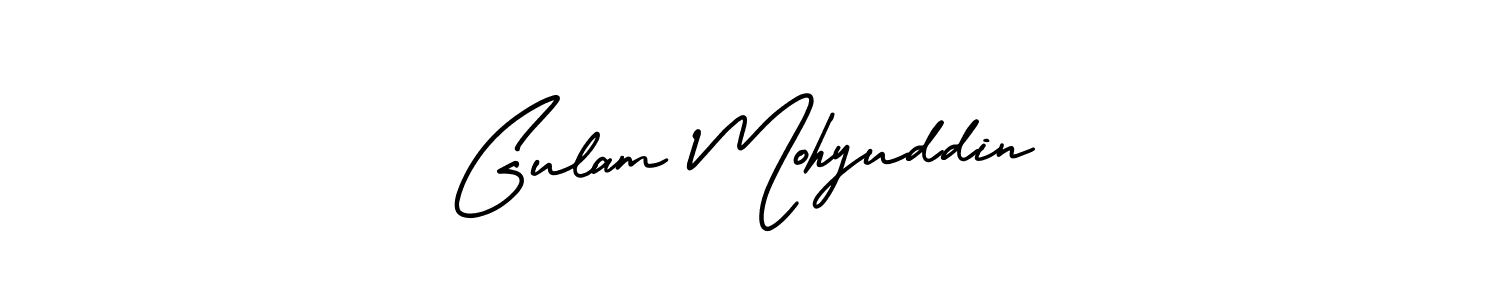 How to make Gulam Mohyuddin signature? AmerikaSignatureDemo-Regular is a professional autograph style. Create handwritten signature for Gulam Mohyuddin name. Gulam Mohyuddin signature style 3 images and pictures png