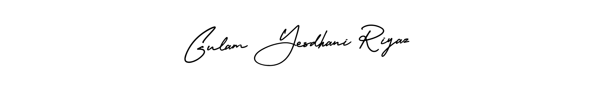 How to Draw Gulam Yesdhani Riyaz signature style? AmerikaSignatureDemo-Regular is a latest design signature styles for name Gulam Yesdhani Riyaz. Gulam Yesdhani Riyaz signature style 3 images and pictures png