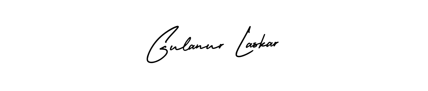 Gulanur Laskar stylish signature style. Best Handwritten Sign (AmerikaSignatureDemo-Regular) for my name. Handwritten Signature Collection Ideas for my name Gulanur Laskar. Gulanur Laskar signature style 3 images and pictures png