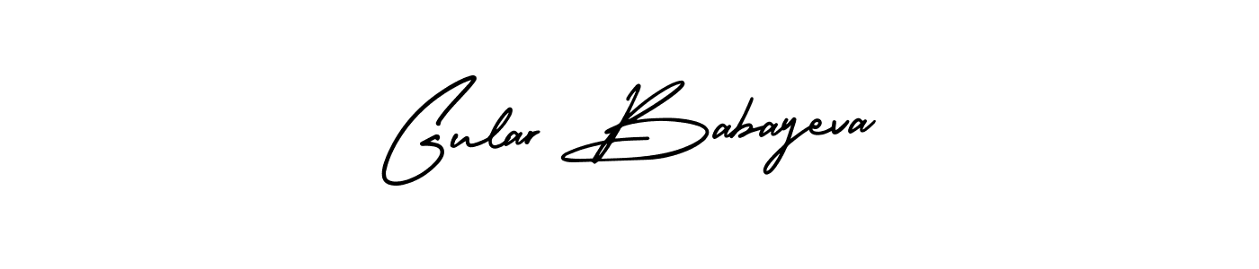 This is the best signature style for the Gular Babayeva name. Also you like these signature font (AmerikaSignatureDemo-Regular). Mix name signature. Gular Babayeva signature style 3 images and pictures png
