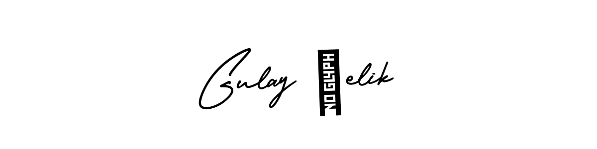 Also You can easily find your signature by using the search form. We will create Gulay Çelik name handwritten signature images for you free of cost using AmerikaSignatureDemo-Regular sign style. Gulay Çelik signature style 3 images and pictures png