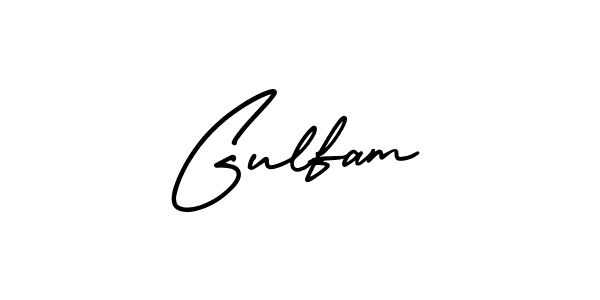 How to make Gulfam name signature. Use AmerikaSignatureDemo-Regular style for creating short signs online. This is the latest handwritten sign. Gulfam signature style 3 images and pictures png