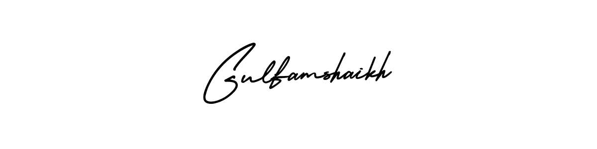 Make a beautiful signature design for name Gulfamshaikh. With this signature (AmerikaSignatureDemo-Regular) style, you can create a handwritten signature for free. Gulfamshaikh signature style 3 images and pictures png