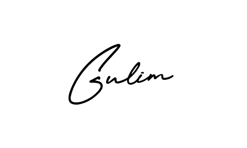 Gulim stylish signature style. Best Handwritten Sign (AmerikaSignatureDemo-Regular) for my name. Handwritten Signature Collection Ideas for my name Gulim. Gulim signature style 3 images and pictures png