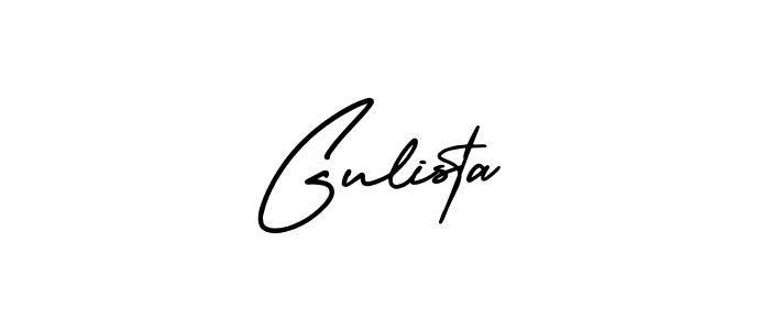 You should practise on your own different ways (AmerikaSignatureDemo-Regular) to write your name (Gulista) in signature. don't let someone else do it for you. Gulista signature style 3 images and pictures png