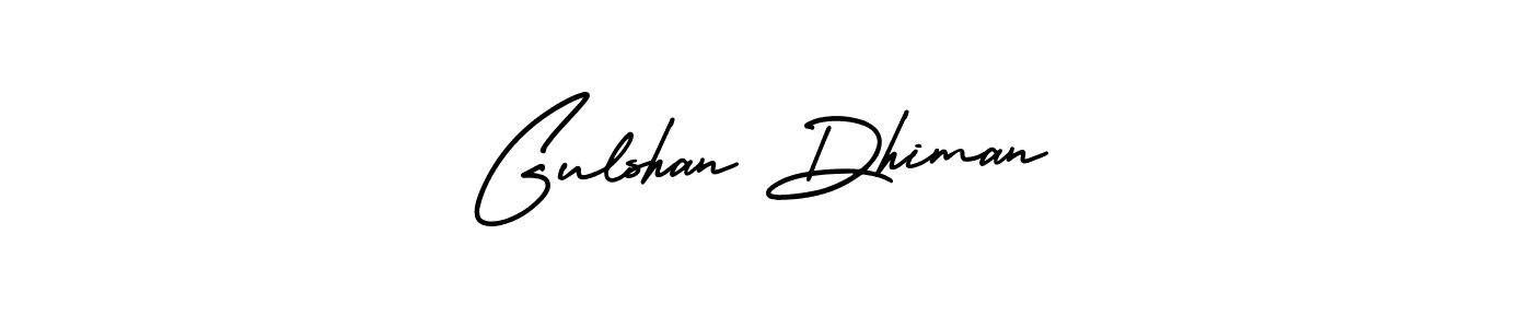 How to make Gulshan Dhiman name signature. Use AmerikaSignatureDemo-Regular style for creating short signs online. This is the latest handwritten sign. Gulshan Dhiman signature style 3 images and pictures png