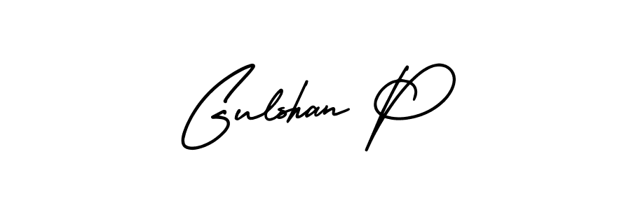 if you are searching for the best signature style for your name Gulshan P. so please give up your signature search. here we have designed multiple signature styles  using AmerikaSignatureDemo-Regular. Gulshan P signature style 3 images and pictures png