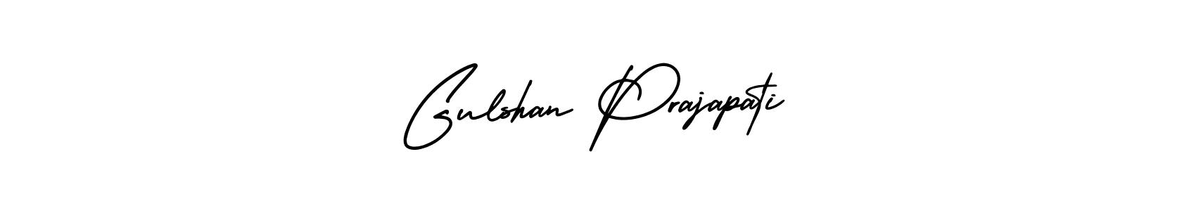 The best way (AmerikaSignatureDemo-Regular) to make a short signature is to pick only two or three words in your name. The name Gulshan Prajapati include a total of six letters. For converting this name. Gulshan Prajapati signature style 3 images and pictures png