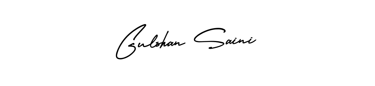 The best way (AmerikaSignatureDemo-Regular) to make a short signature is to pick only two or three words in your name. The name Gulshan Saini include a total of six letters. For converting this name. Gulshan Saini signature style 3 images and pictures png