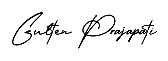A timeless handwritten aesthetic for Gulten Prajapati. The AmerikaSignatureDemo-Regular font gives your signature a handcrafted feel with natural curves. Gulten Prajapati signature style 3 images and pictures png