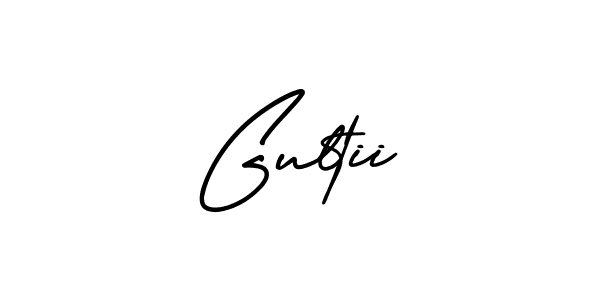 Use a signature maker to create a handwritten signature online. With this signature software, you can design (AmerikaSignatureDemo-Regular) your own signature for name Gultii. Gultii signature style 3 images and pictures png