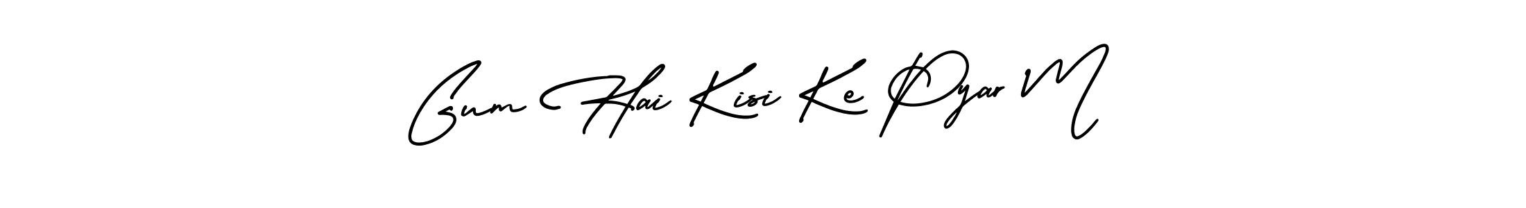 How to make Gum Hai Kisi Ke Pyar M name signature. Use AmerikaSignatureDemo-Regular style for creating short signs online. This is the latest handwritten sign. Gum Hai Kisi Ke Pyar M signature style 3 images and pictures png