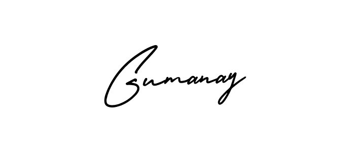 if you are searching for the best signature style for your name Gumanay. so please give up your signature search. here we have designed multiple signature styles  using AmerikaSignatureDemo-Regular. Gumanay signature style 3 images and pictures png