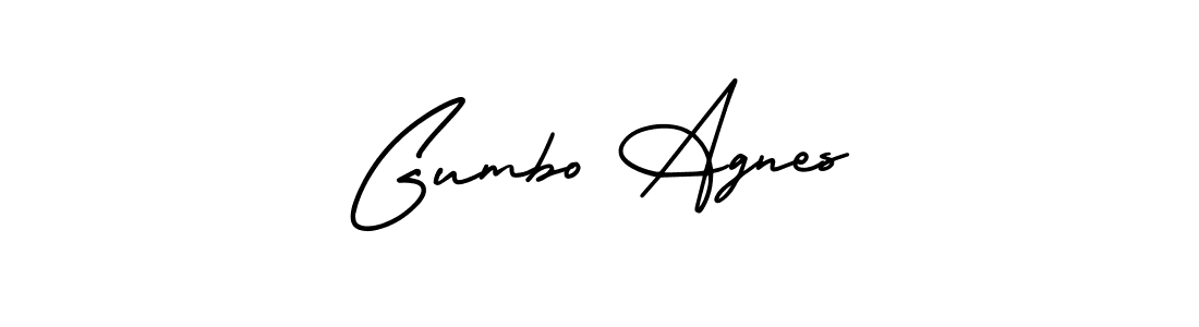Use a signature maker to create a handwritten signature online. With this signature software, you can design (AmerikaSignatureDemo-Regular) your own signature for name Gumbo Agnes. Gumbo Agnes signature style 3 images and pictures png