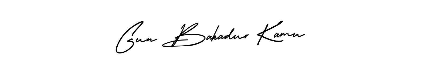 Create a beautiful signature design for name Gun Bahadur Kamu. With this signature (AmerikaSignatureDemo-Regular) fonts, you can make a handwritten signature for free. Gun Bahadur Kamu signature style 3 images and pictures png