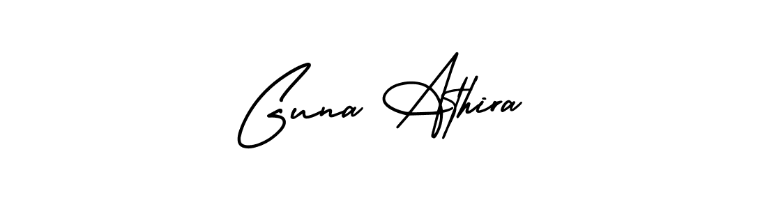 Use a signature maker to create a handwritten signature online. With this signature software, you can design (AmerikaSignatureDemo-Regular) your own signature for name Guna Athira. Guna Athira signature style 3 images and pictures png