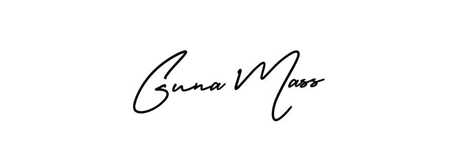 Guna Mass stylish signature style. Best Handwritten Sign (AmerikaSignatureDemo-Regular) for my name. Handwritten Signature Collection Ideas for my name Guna Mass. Guna Mass signature style 3 images and pictures png