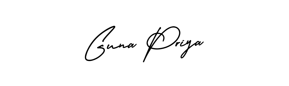 This is the best signature style for the Guna Priya name. Also you like these signature font (AmerikaSignatureDemo-Regular). Mix name signature. Guna Priya signature style 3 images and pictures png