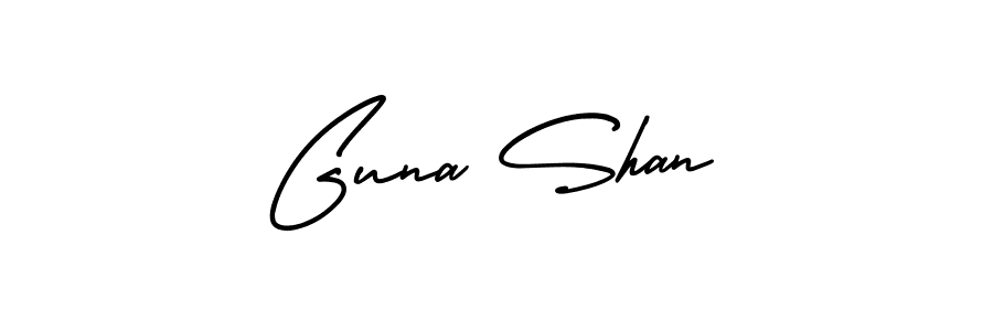 Make a beautiful signature design for name Guna Shan. With this signature (AmerikaSignatureDemo-Regular) style, you can create a handwritten signature for free. Guna Shan signature style 3 images and pictures png