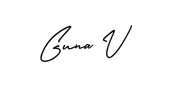 Best and Professional Signature Style for Guna V. AmerikaSignatureDemo-Regular Best Signature Style Collection. Guna V signature style 3 images and pictures png