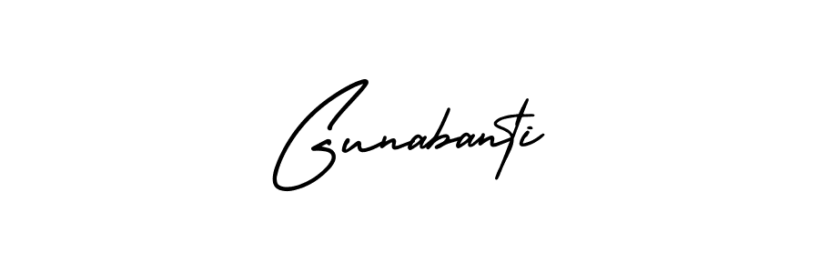 Gunabanti stylish signature style. Best Handwritten Sign (AmerikaSignatureDemo-Regular) for my name. Handwritten Signature Collection Ideas for my name Gunabanti. Gunabanti signature style 3 images and pictures png