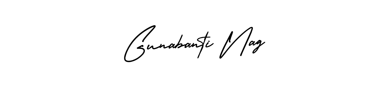 AmerikaSignatureDemo-Regular is a professional signature style that is perfect for those who want to add a touch of class to their signature. It is also a great choice for those who want to make their signature more unique. Get Gunabanti Nag name to fancy signature for free. Gunabanti Nag signature style 3 images and pictures png