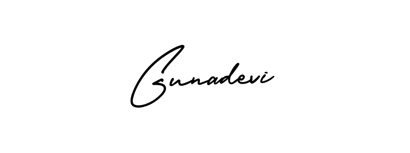 How to make Gunadevi signature? AmerikaSignatureDemo-Regular is a professional autograph style. Create handwritten signature for Gunadevi name. Gunadevi signature style 3 images and pictures png