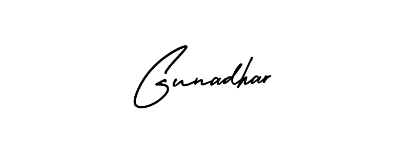 Make a beautiful signature design for name Gunadhar. With this signature (AmerikaSignatureDemo-Regular) style, you can create a handwritten signature for free. Gunadhar signature style 3 images and pictures png