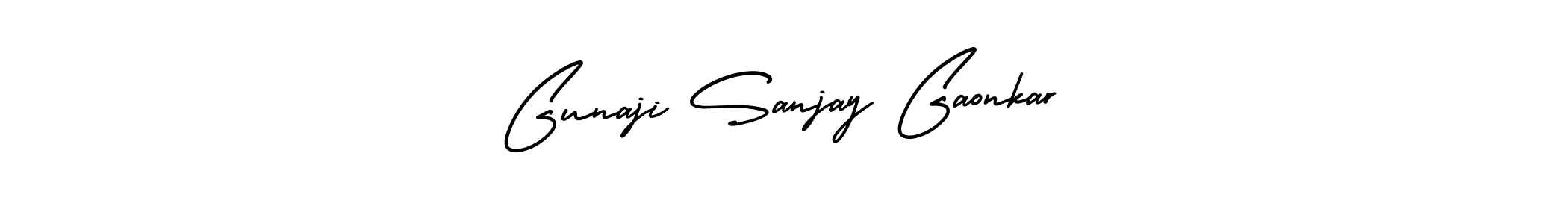 How to make Gunaji Sanjay Gaonkar name signature. Use AmerikaSignatureDemo-Regular style for creating short signs online. This is the latest handwritten sign. Gunaji Sanjay Gaonkar signature style 3 images and pictures png