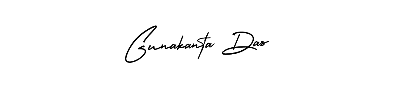 The best way (AmerikaSignatureDemo-Regular) to make a short signature is to pick only two or three words in your name. The name Gunakanta Das include a total of six letters. For converting this name. Gunakanta Das signature style 3 images and pictures png