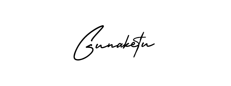 AmerikaSignatureDemo-Regular is a professional signature style that is perfect for those who want to add a touch of class to their signature. It is also a great choice for those who want to make their signature more unique. Get Gunaketu name to fancy signature for free. Gunaketu signature style 3 images and pictures png