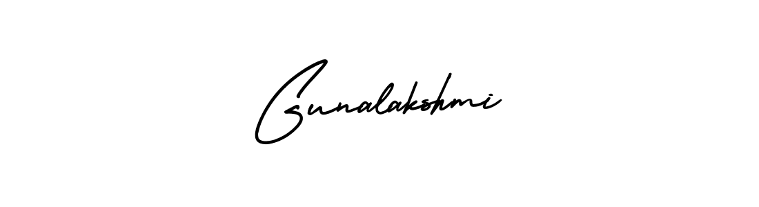 How to make Gunalakshmi name signature. Use AmerikaSignatureDemo-Regular style for creating short signs online. This is the latest handwritten sign. Gunalakshmi signature style 3 images and pictures png