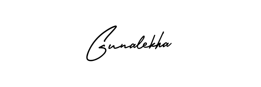 AmerikaSignatureDemo-Regular is a professional signature style that is perfect for those who want to add a touch of class to their signature. It is also a great choice for those who want to make their signature more unique. Get Gunalekha name to fancy signature for free. Gunalekha signature style 3 images and pictures png