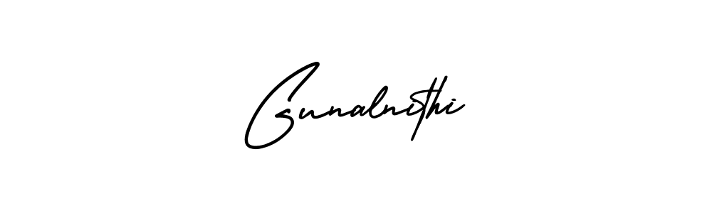 Gunalnithi stylish signature style. Best Handwritten Sign (AmerikaSignatureDemo-Regular) for my name. Handwritten Signature Collection Ideas for my name Gunalnithi. Gunalnithi signature style 3 images and pictures png
