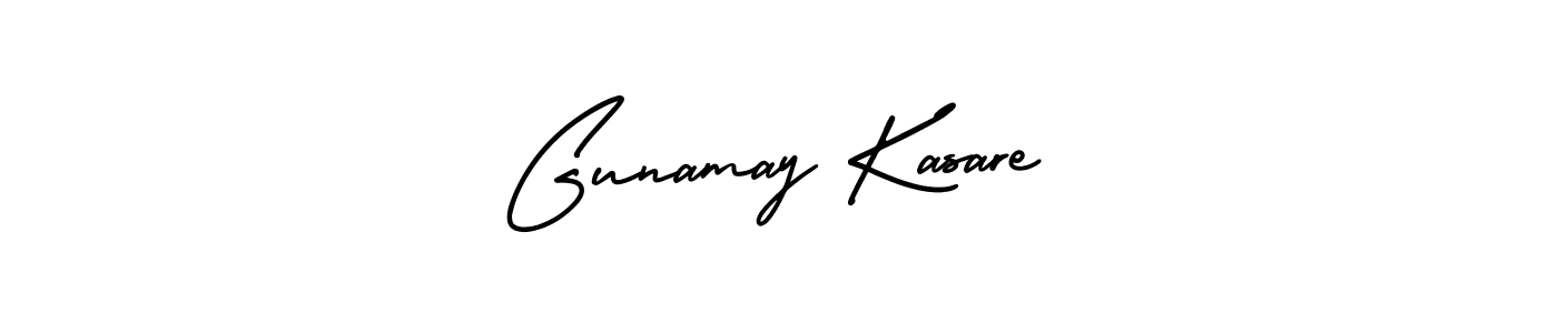 Gunamay Kasare stylish signature style. Best Handwritten Sign (AmerikaSignatureDemo-Regular) for my name. Handwritten Signature Collection Ideas for my name Gunamay Kasare. Gunamay Kasare signature style 3 images and pictures png