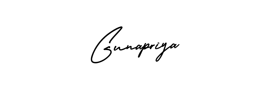 Make a short Gunapriya signature style. Manage your documents anywhere anytime using AmerikaSignatureDemo-Regular. Create and add eSignatures, submit forms, share and send files easily. Gunapriya signature style 3 images and pictures png