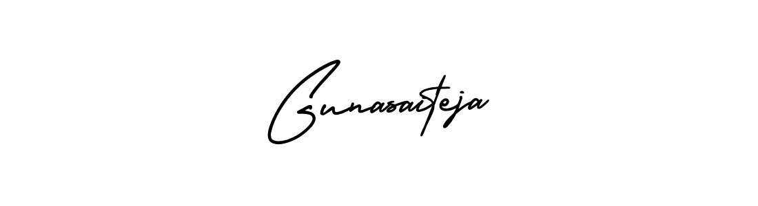 Make a beautiful signature design for name Gunasaiteja. With this signature (AmerikaSignatureDemo-Regular) style, you can create a handwritten signature for free. Gunasaiteja signature style 3 images and pictures png