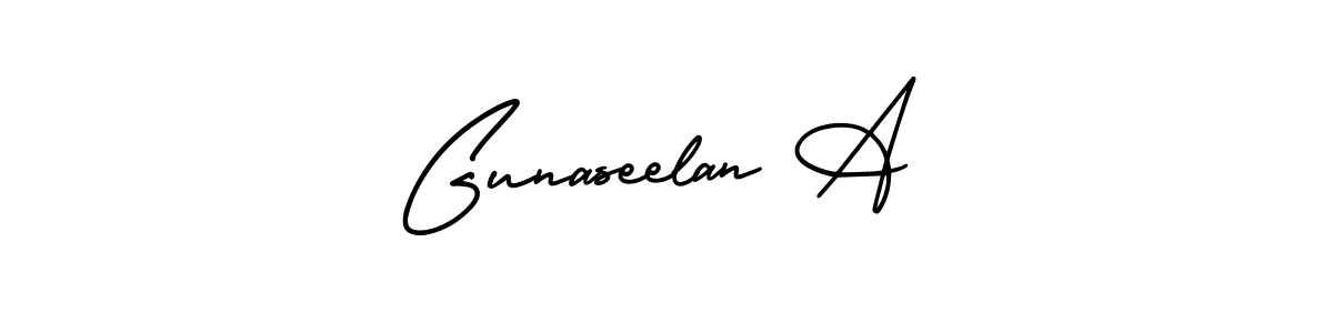 Design your own signature with our free online signature maker. With this signature software, you can create a handwritten (AmerikaSignatureDemo-Regular) signature for name Gunaseelan A. Gunaseelan A signature style 3 images and pictures png