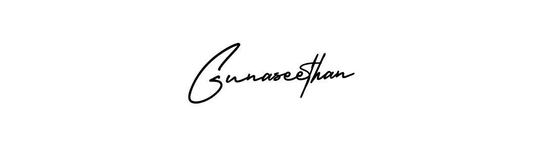It looks lik you need a new signature style for name Gunaseethan. Design unique handwritten (AmerikaSignatureDemo-Regular) signature with our free signature maker in just a few clicks. Gunaseethan signature style 3 images and pictures png