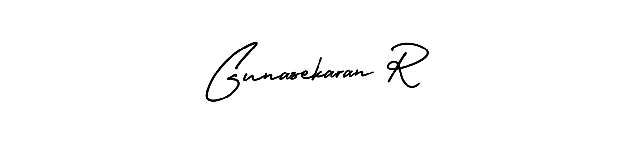 Use a signature maker to create a handwritten signature online. With this signature software, you can design (AmerikaSignatureDemo-Regular) your own signature for name Gunasekaran R. Gunasekaran R signature style 3 images and pictures png