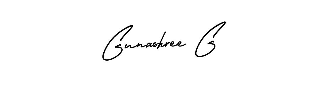 The best way (AmerikaSignatureDemo-Regular) to make a short signature is to pick only two or three words in your name. The name Gunashree G include a total of six letters. For converting this name. Gunashree G signature style 3 images and pictures png